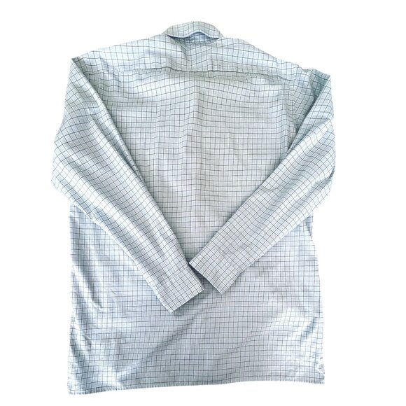 OLYMP Luxor Modern Fit Check Long Sleeve Shirt Flip Cuffs Mens Size 17"/43 - Picture 8 of 8